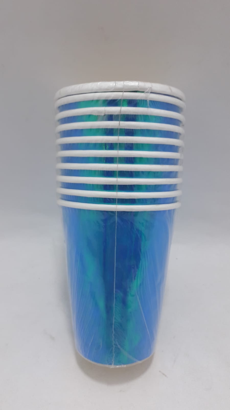 Vasos AZUL para fiesta colores tornasol