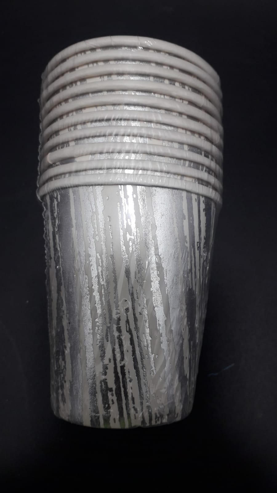 VASO X 10 PLATEADO BLANCO 7 ONZ