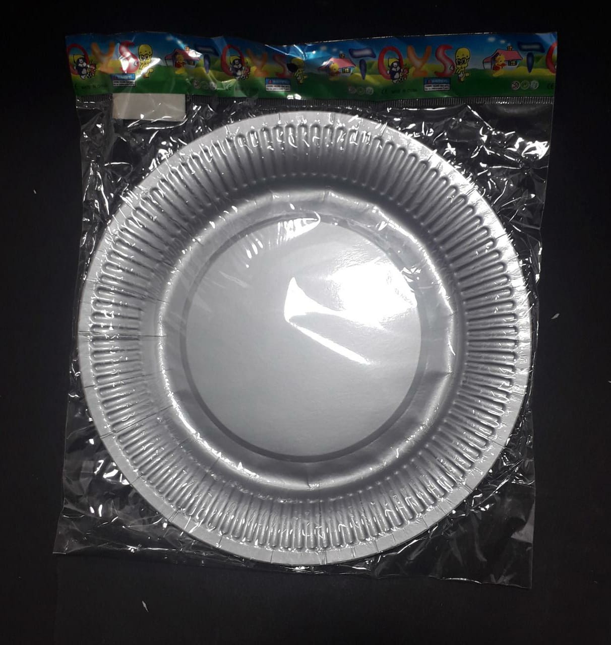 PLATO CARTON PLATEADO MATE  BOLSA 23CM