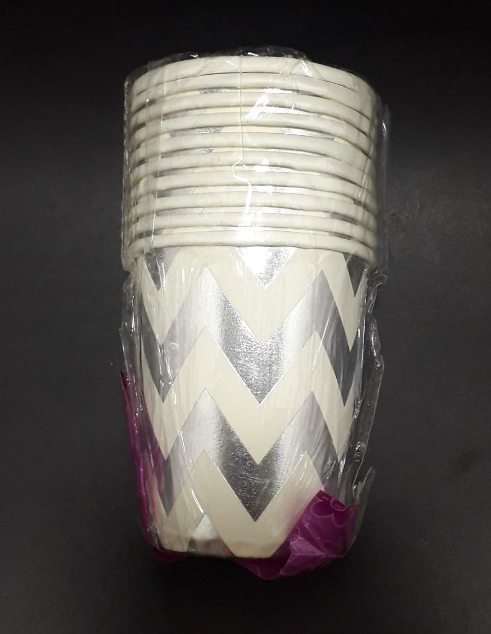 VASO PLATEADO BLANCO ZIPZA  x 10  7 ONZ