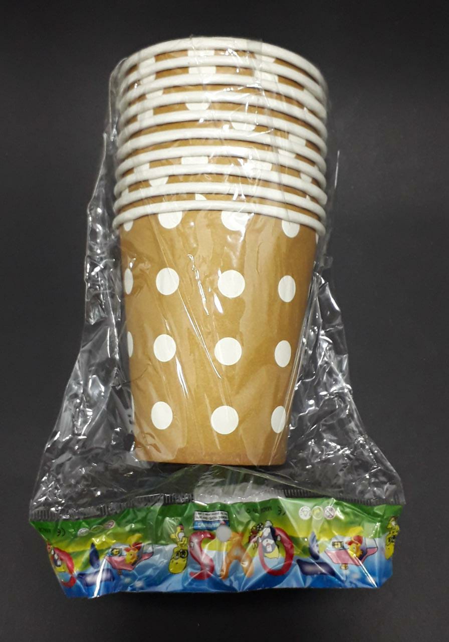 VASO DORADO PUNTOS MATE   x 10  7 ONZ