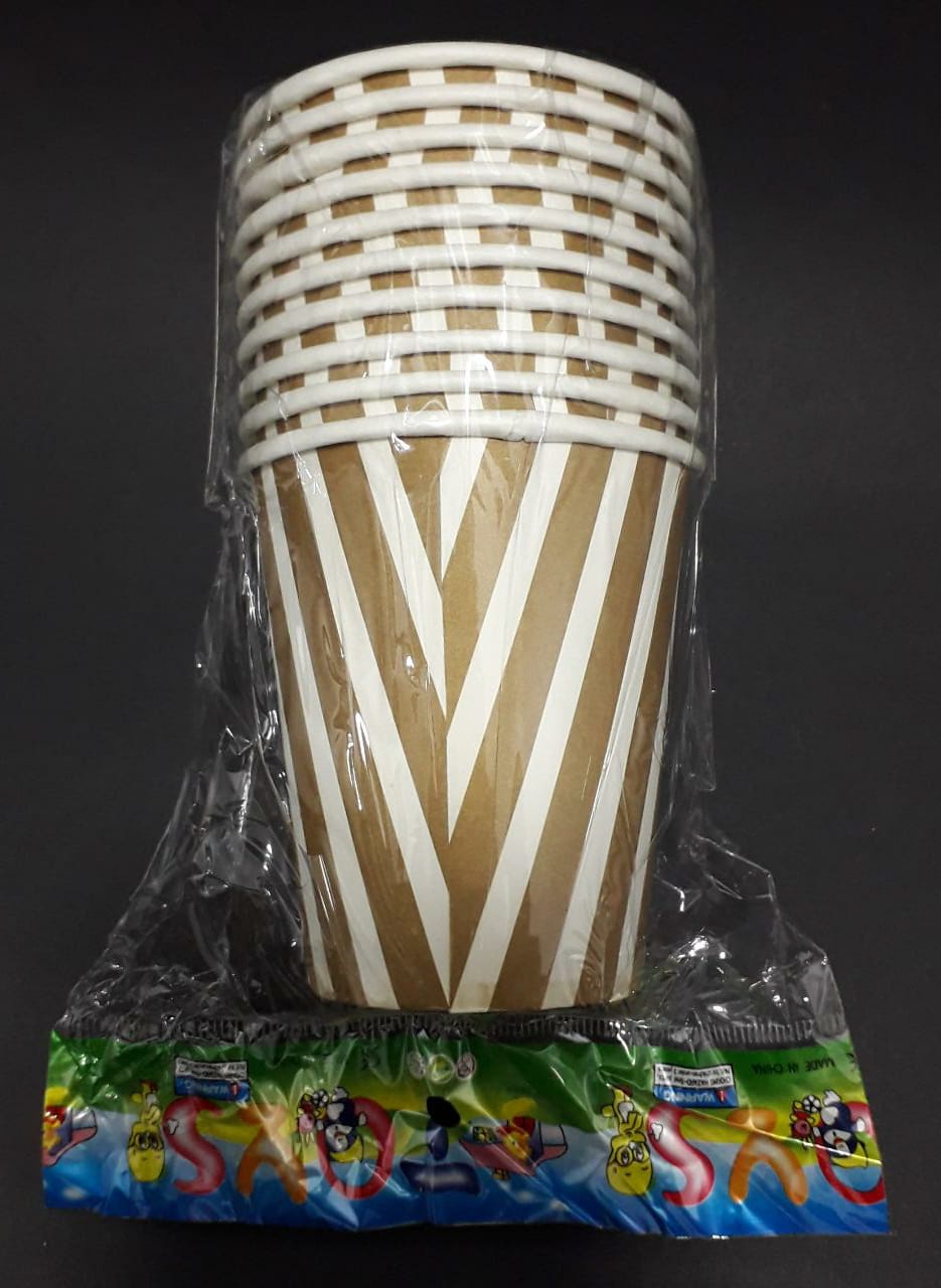 VASO DORADO RAYAS MATE   x 10  7 ONZ