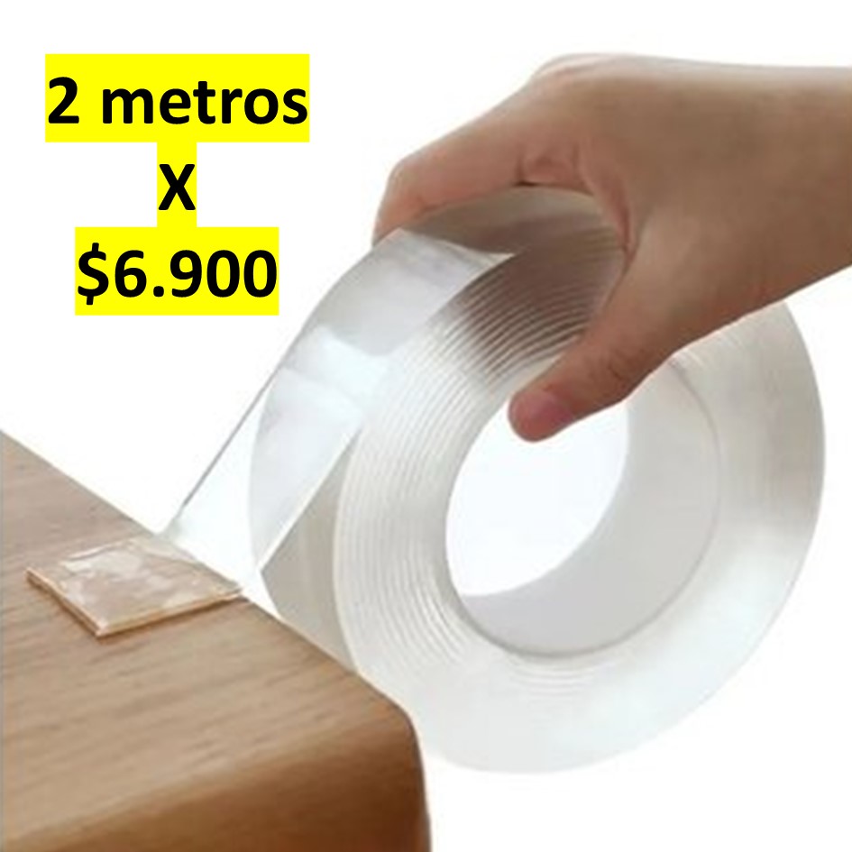 Cinta Adhesiva 2mt Doble Faz Lavable