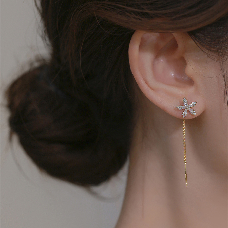 Miniatura 3 de Pendientes de flores de diamante