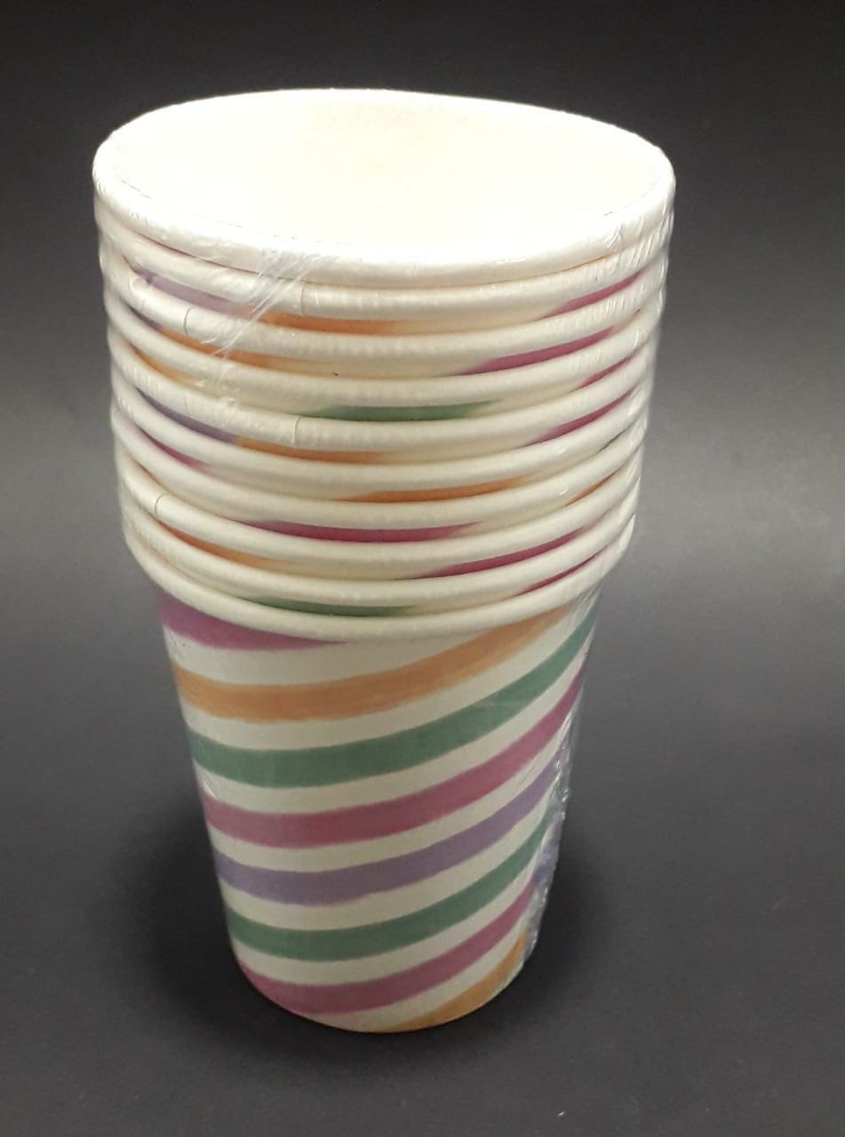 VASO FIESTA UNICORNIO RAYAS MULTICOLOR