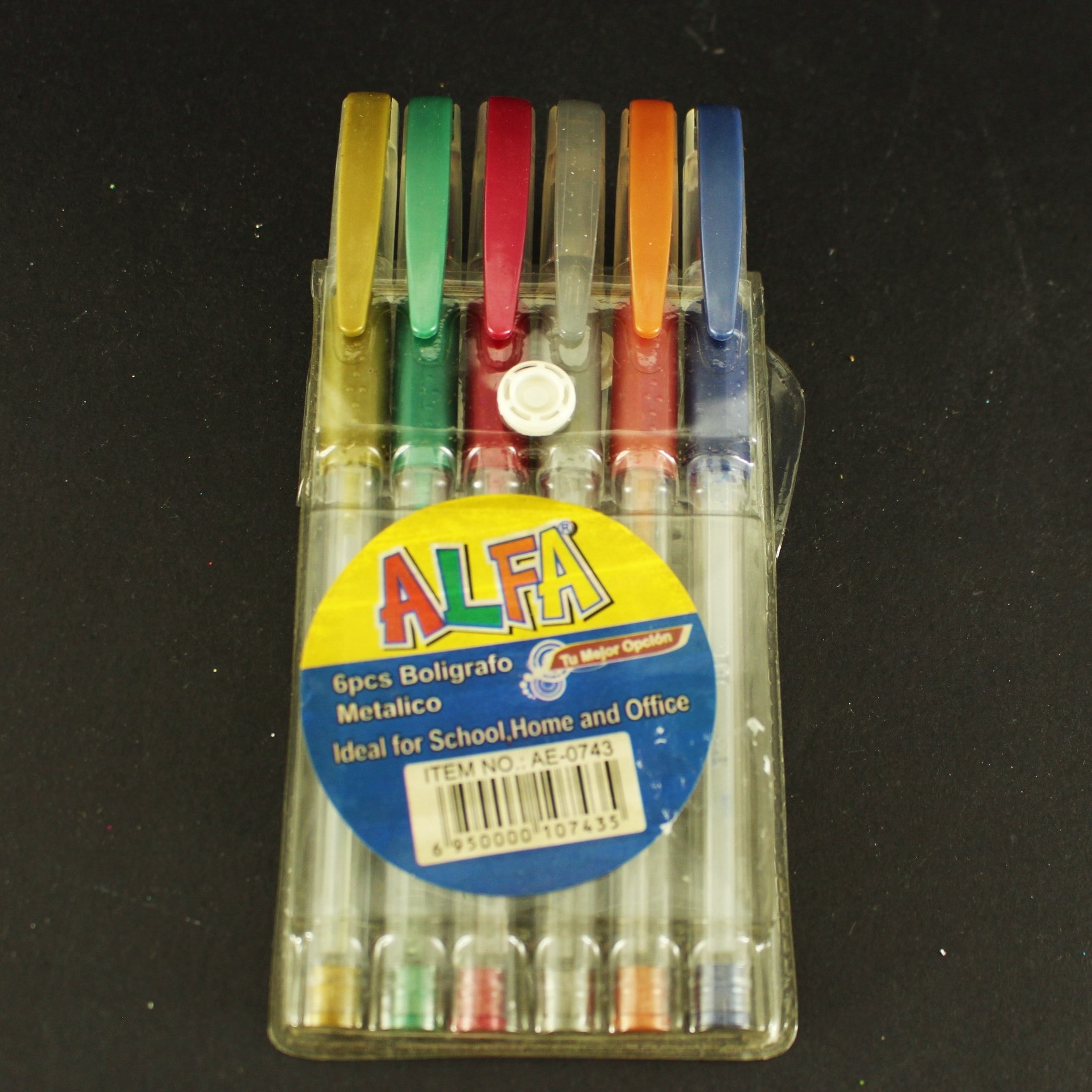 Bolígrafo metálico colores x6