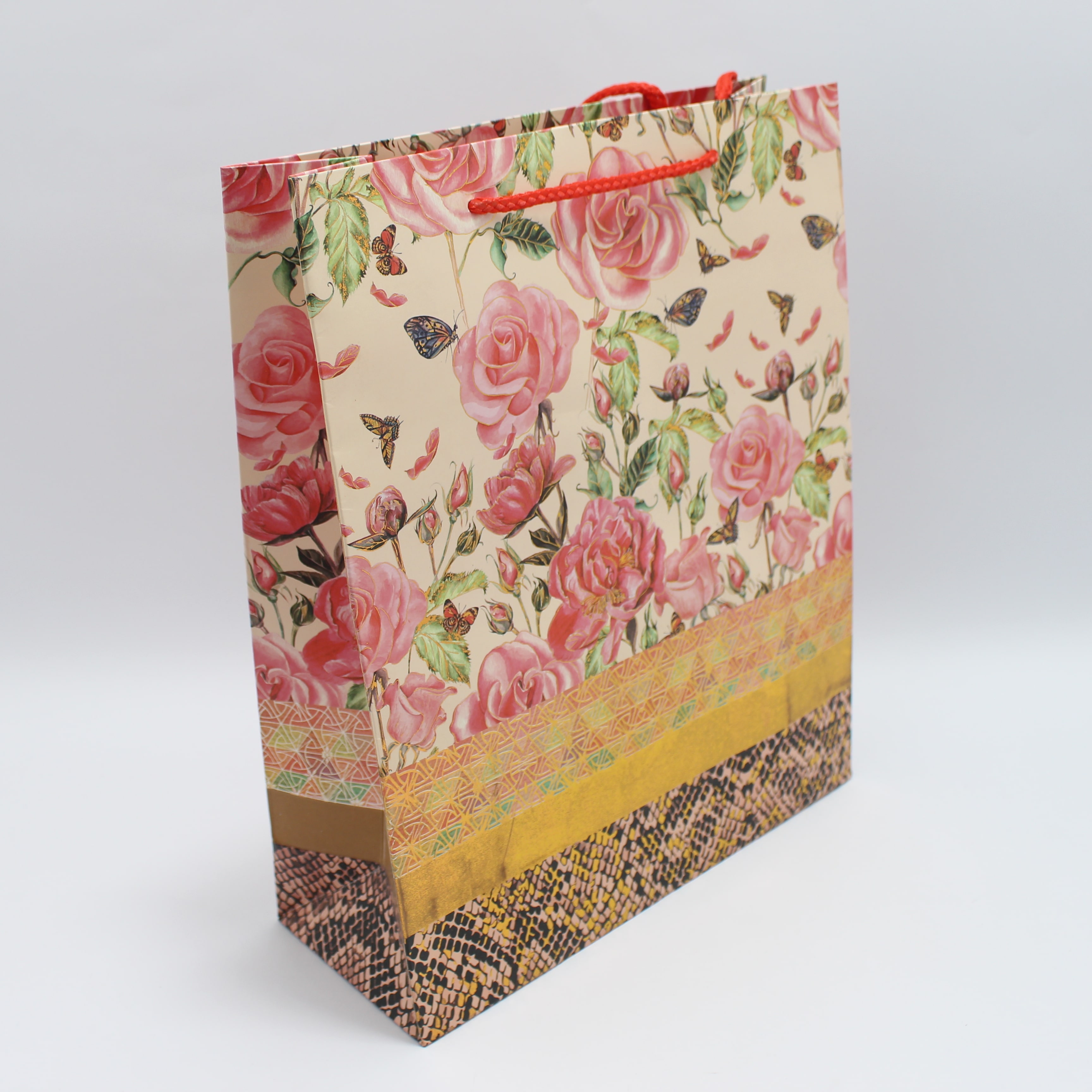 Bolsa para regalo mediana motivo flores