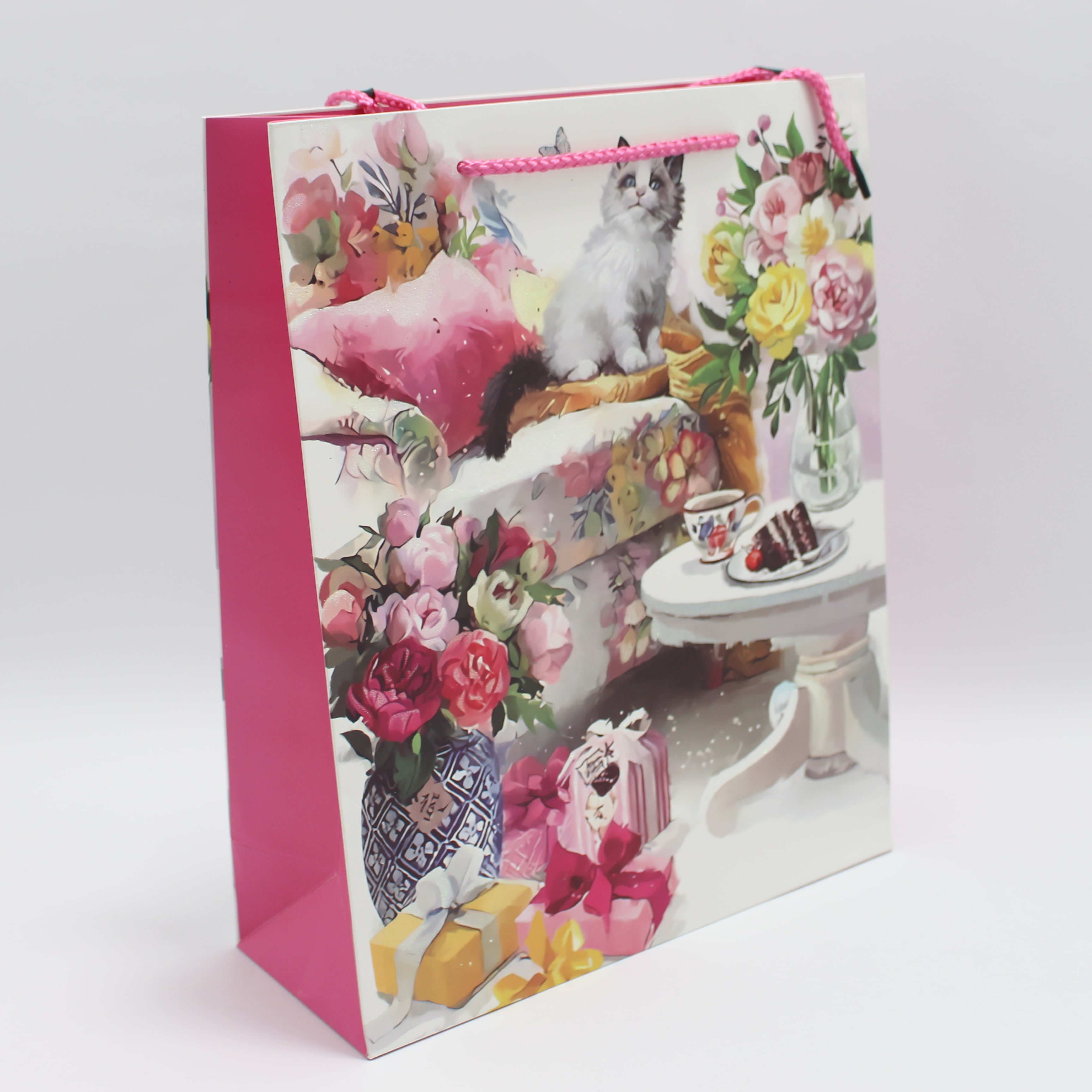 Miniatura 3 de Bolsa de regalo flores con escarcha