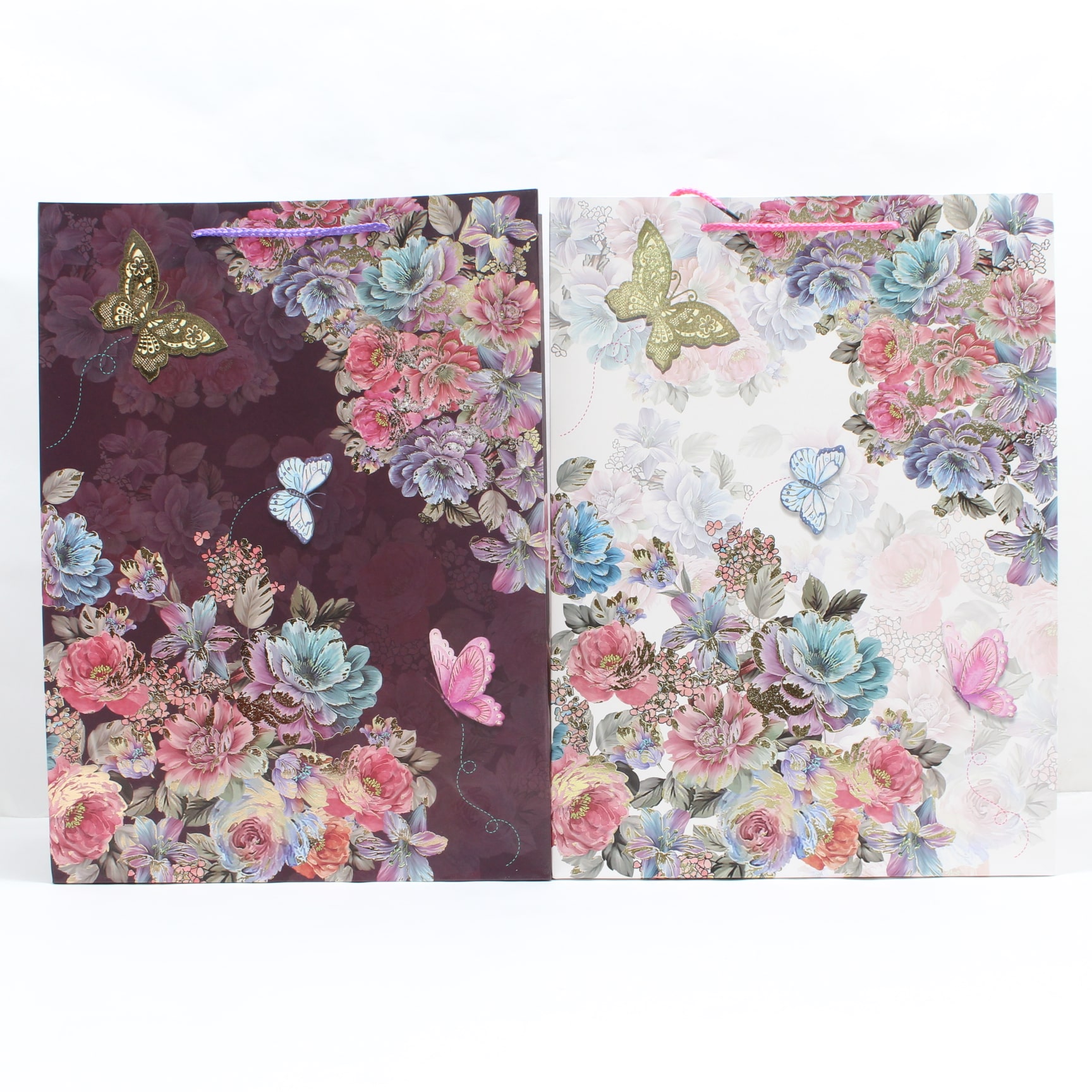 BOLSA REGALO TALLA L ESTAMPADO FLORES Y