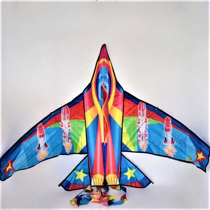 Cometa estilo avion con misiles 140cmx9