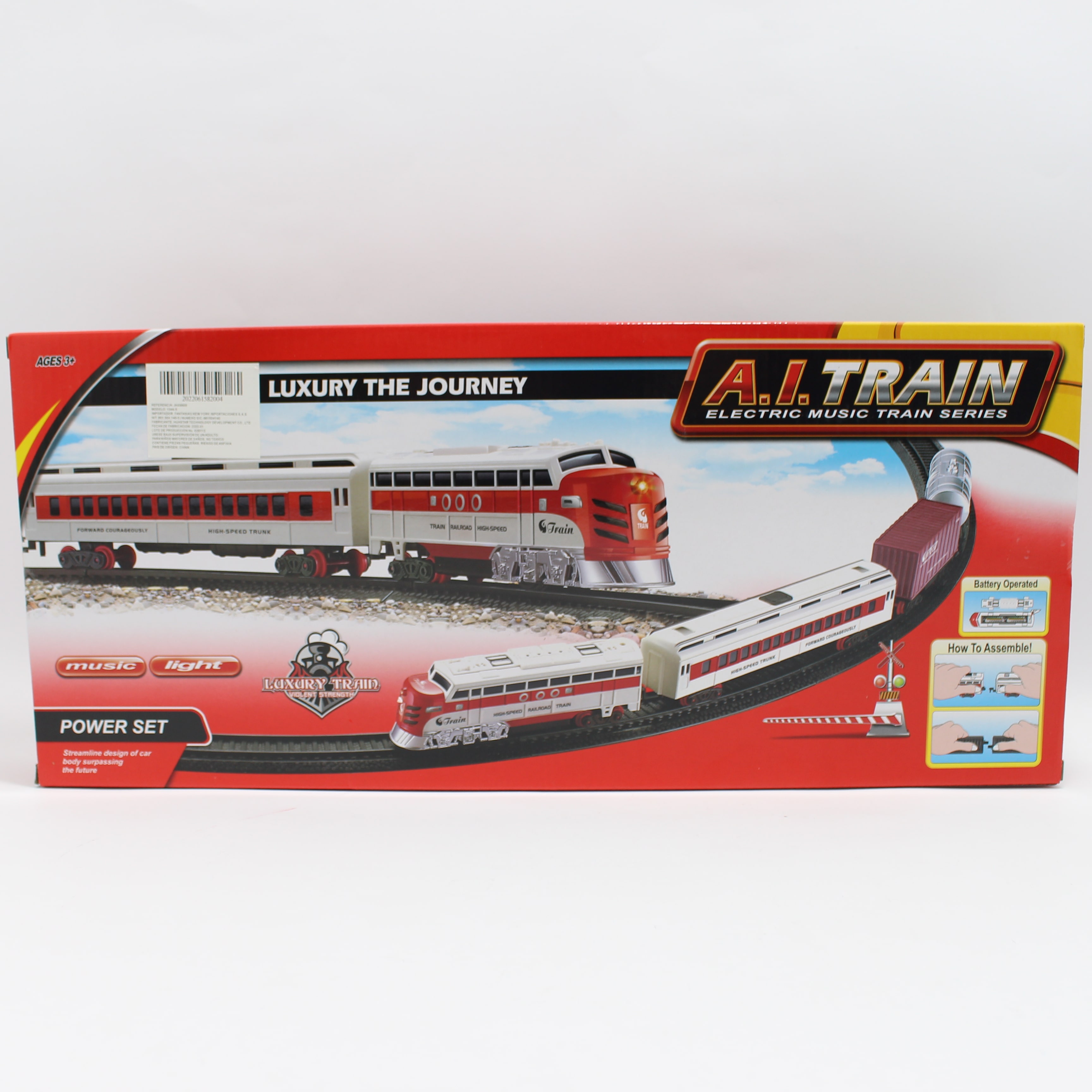 Pista de tren con luces y sonido