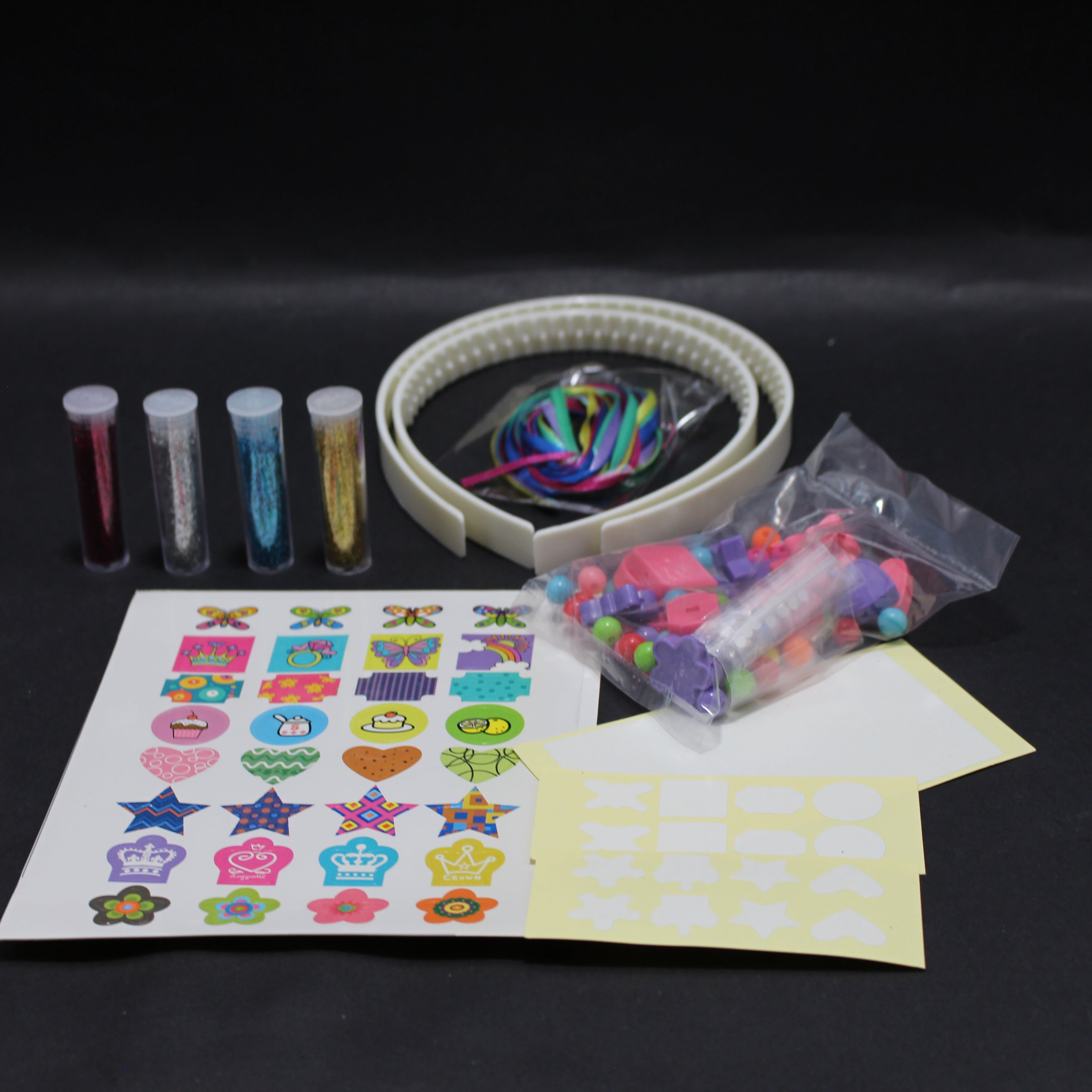 Kit de manillas y diademas con stickers