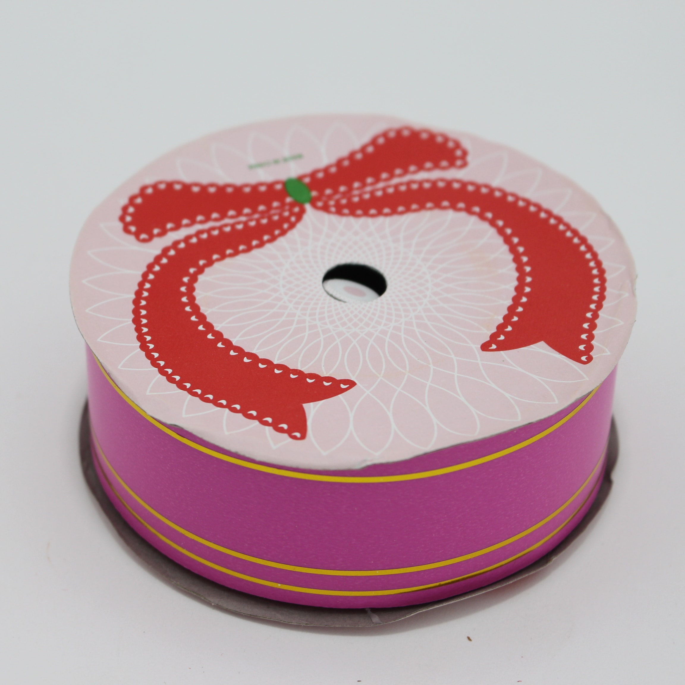 Cinta papel Rosada con bordes Dorados