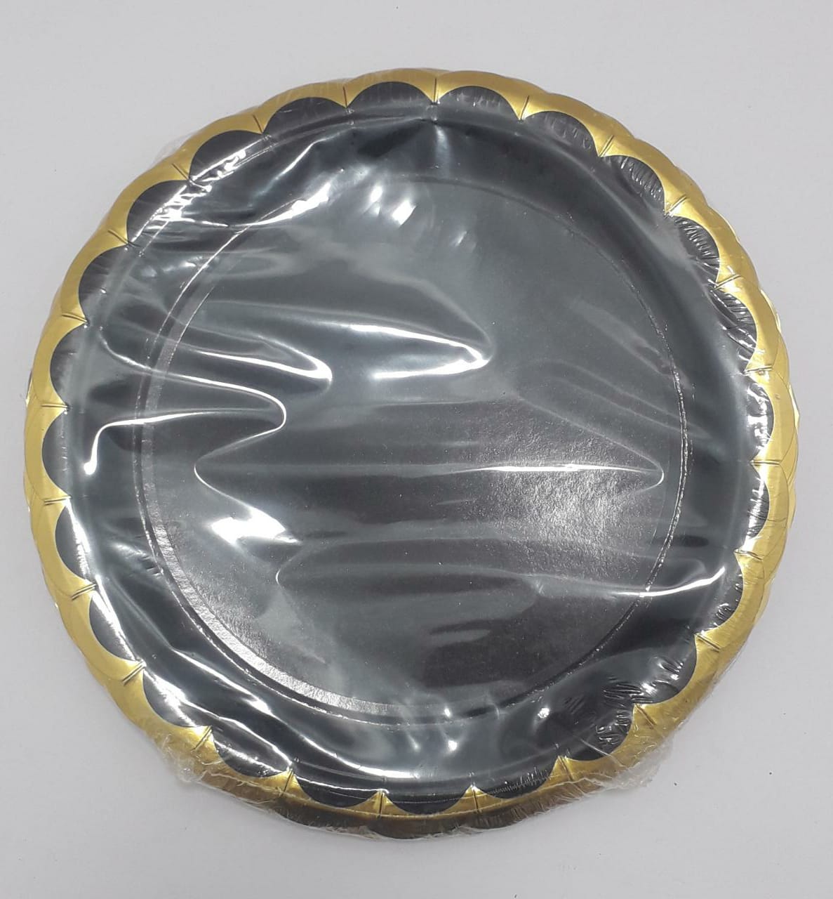 PLATO NEGRO VORDE DORADO 23CM