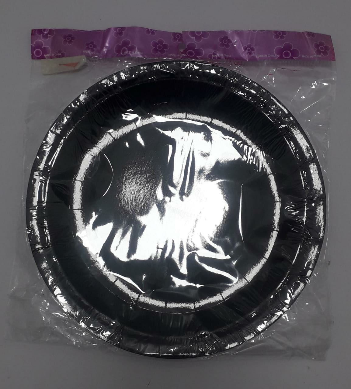 PLATO NEGRO  23CM EN BOLSA