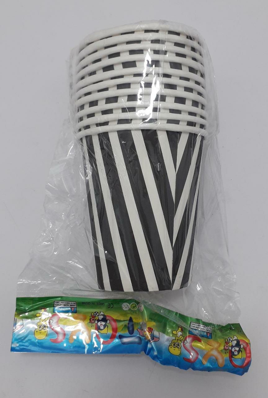 VASO NEGRO RAYAS  x 10 7 ONZ