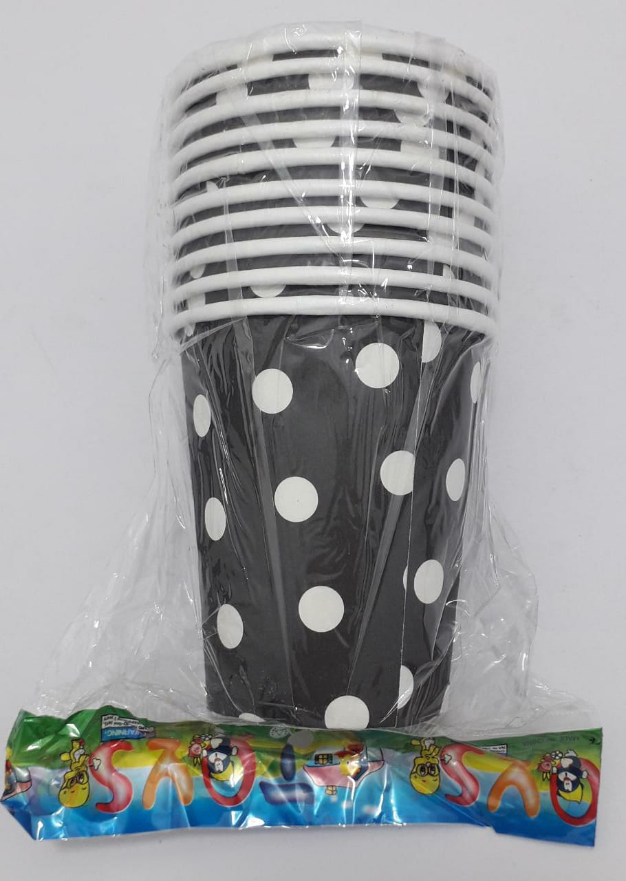 VASO NEGRO PUNTOS X10   7 ONZ