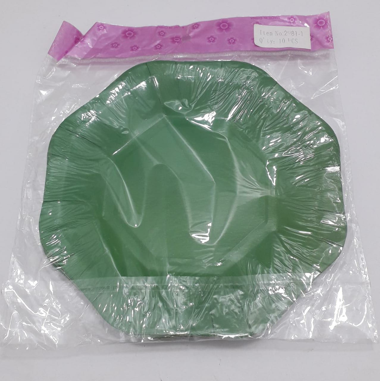 PLATO VERDE OSCURO CARTON 18CM