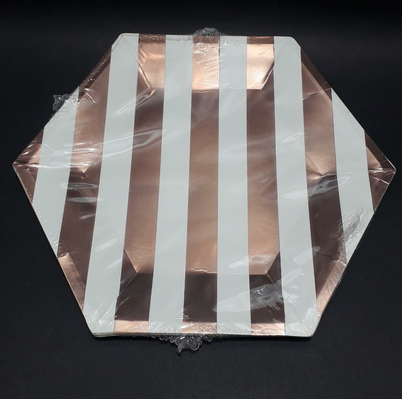 Plato x 10  Hexagonal oro rosa para fie