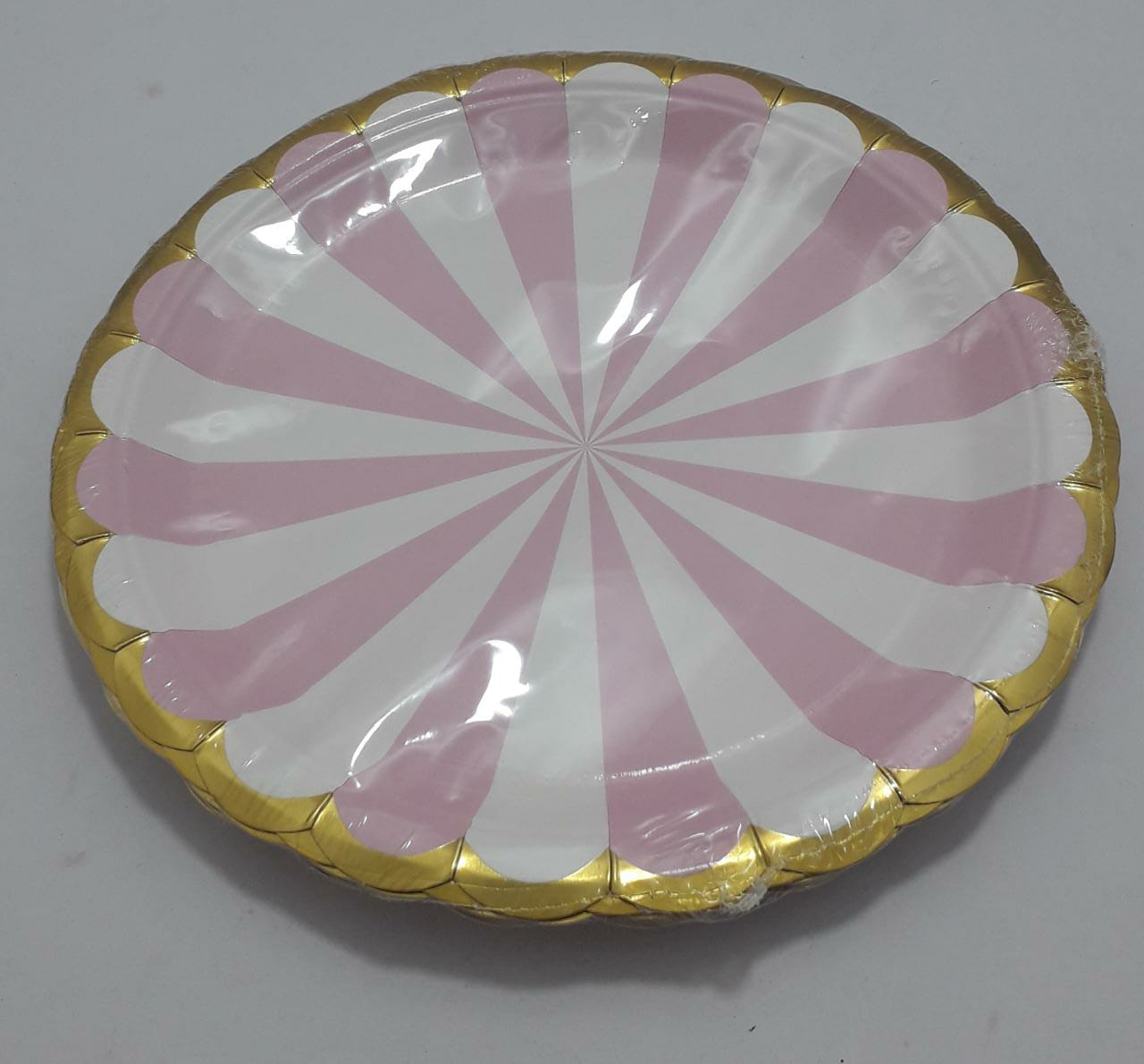 PLATO ROSADO Y BLANCO VORDE DORADO ESTI