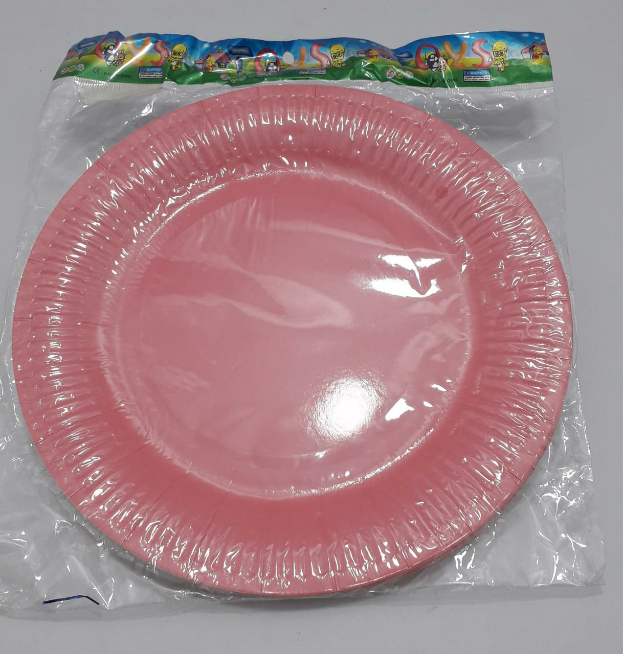 PLATO CARTON ROSADO BOLSA 23CM