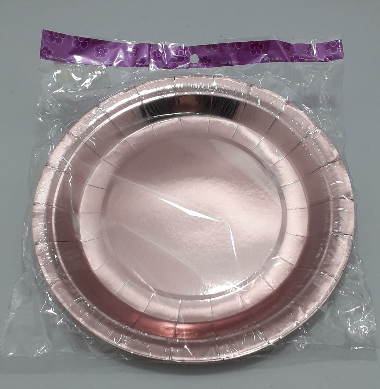 PLATO METALIZADO ORO ROSA EN BOLSA 23 C