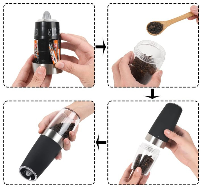 Miniatura 6 de Molinillo eléctrico  sal y pimienta pila