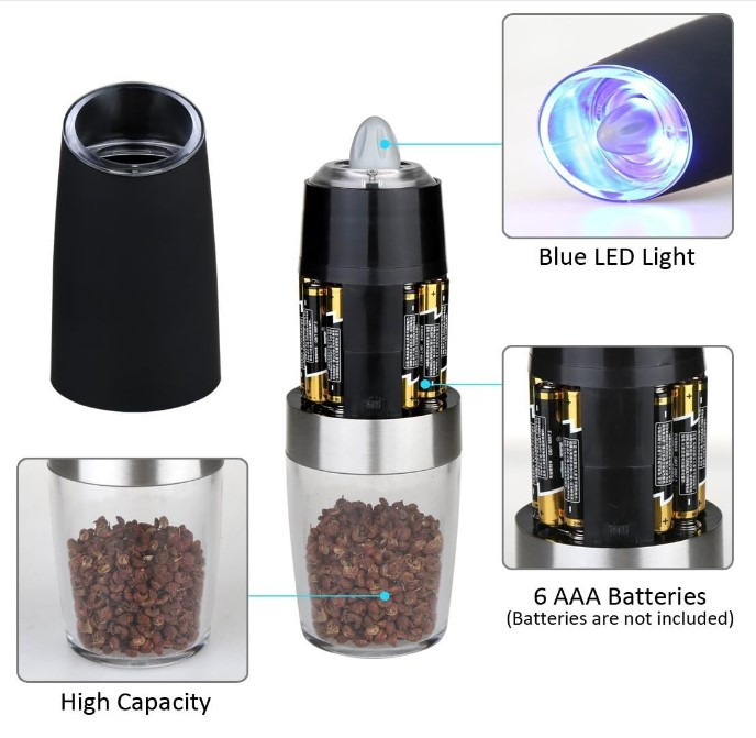 Miniatura 3 de Molinillo eléctrico  sal y pimienta pila