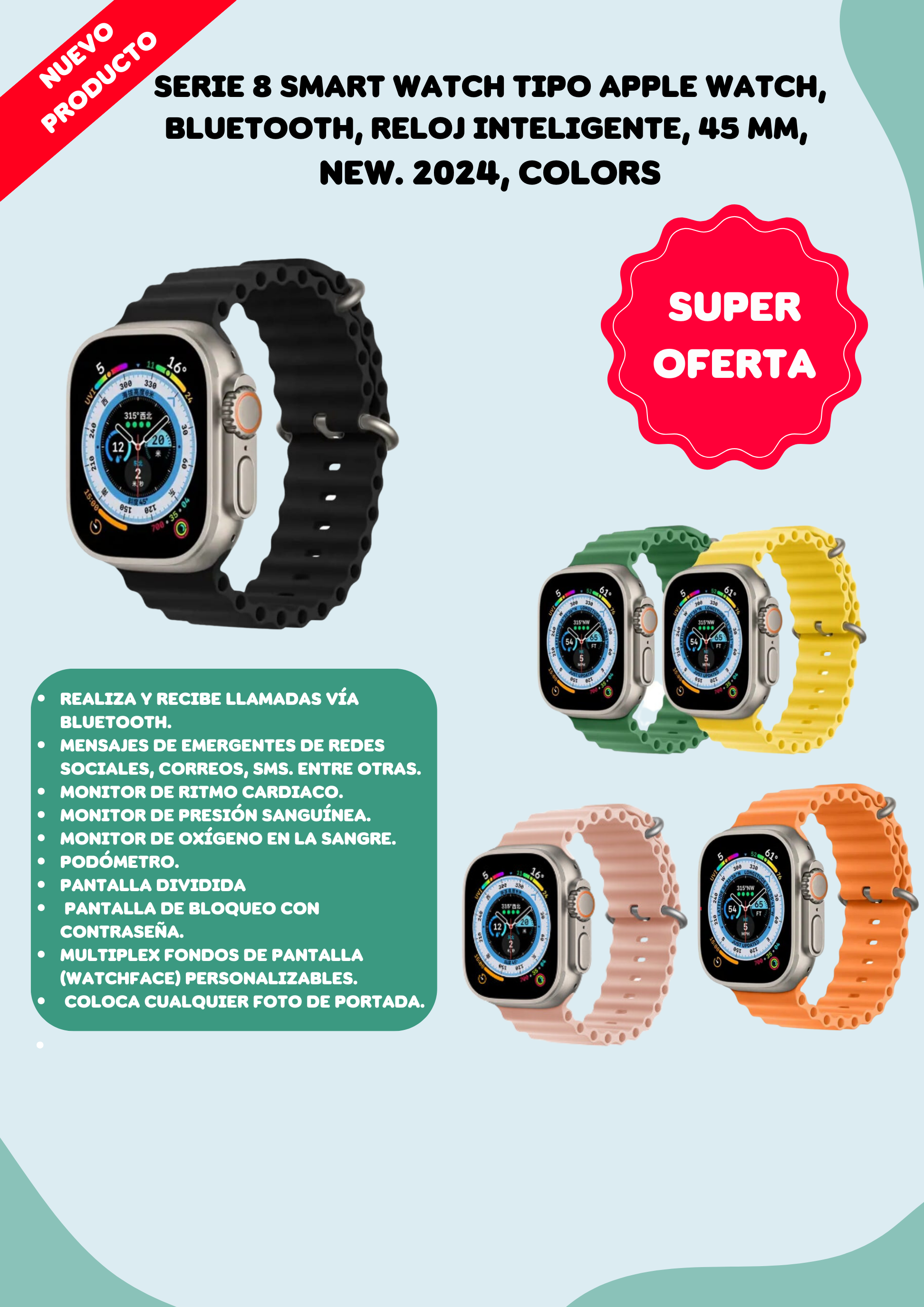 Miniatura 3 de Reloj Smart Watch Tipo Apple Series 8