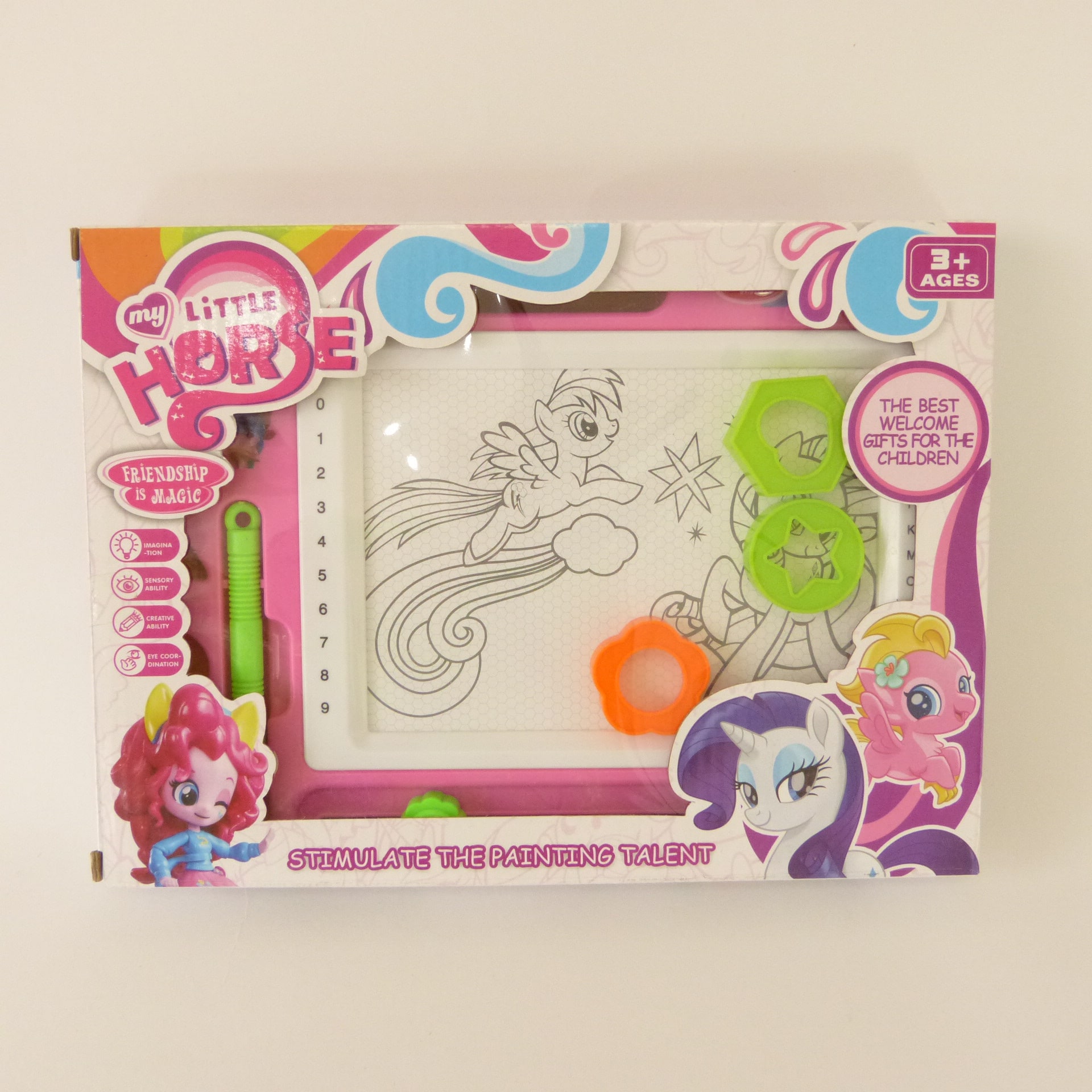 Tablero mágico rosado pony + 3 fichas