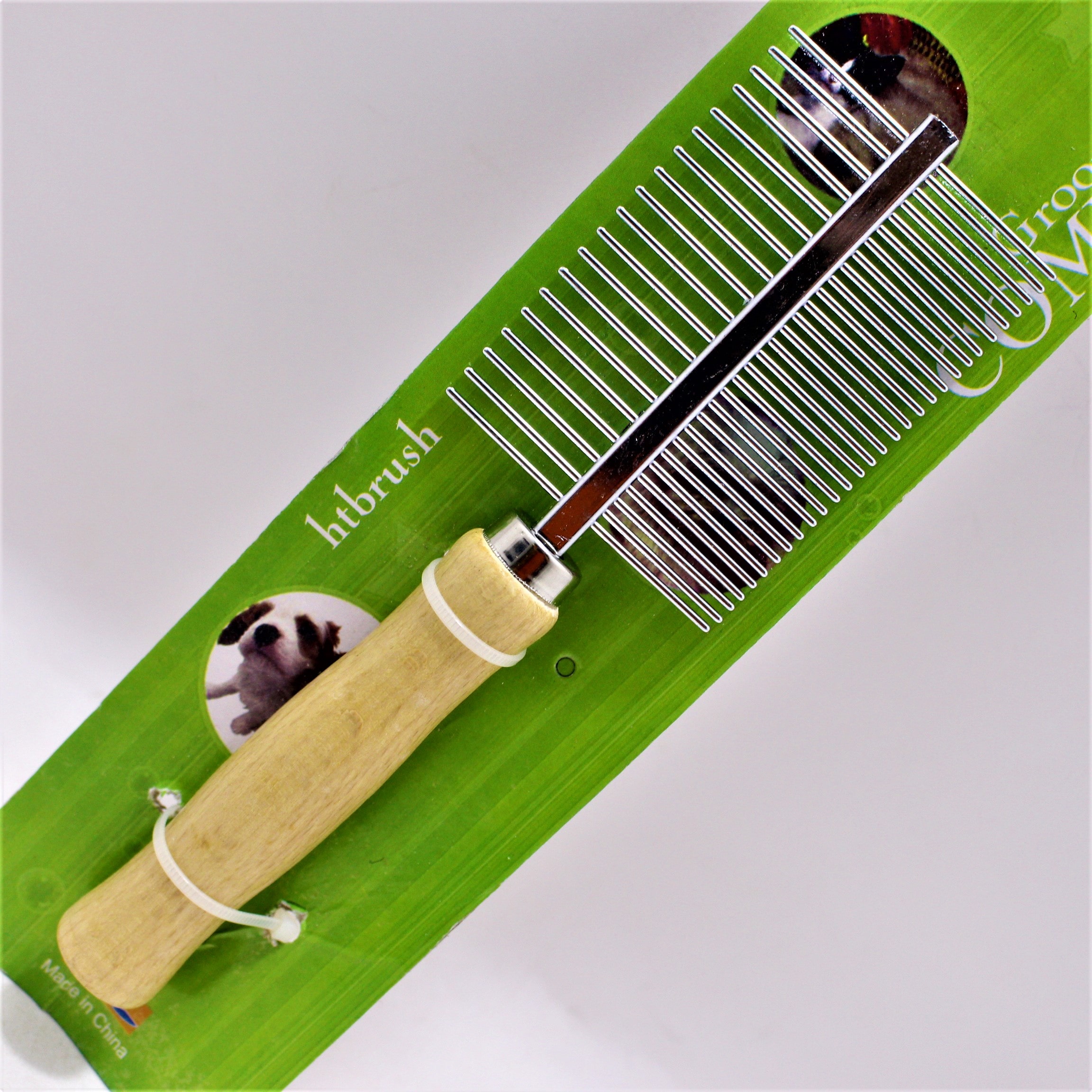 PEINE PARA MASCOTA CABO DE MADERA