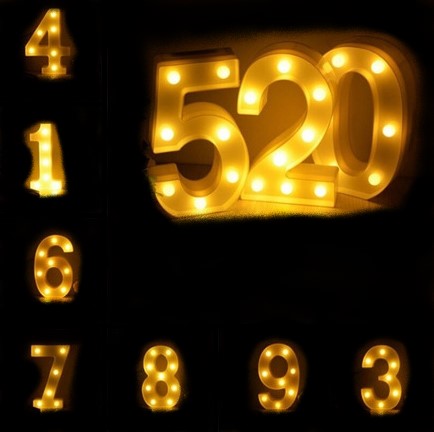 Numero Led (4) Cálida decorativo