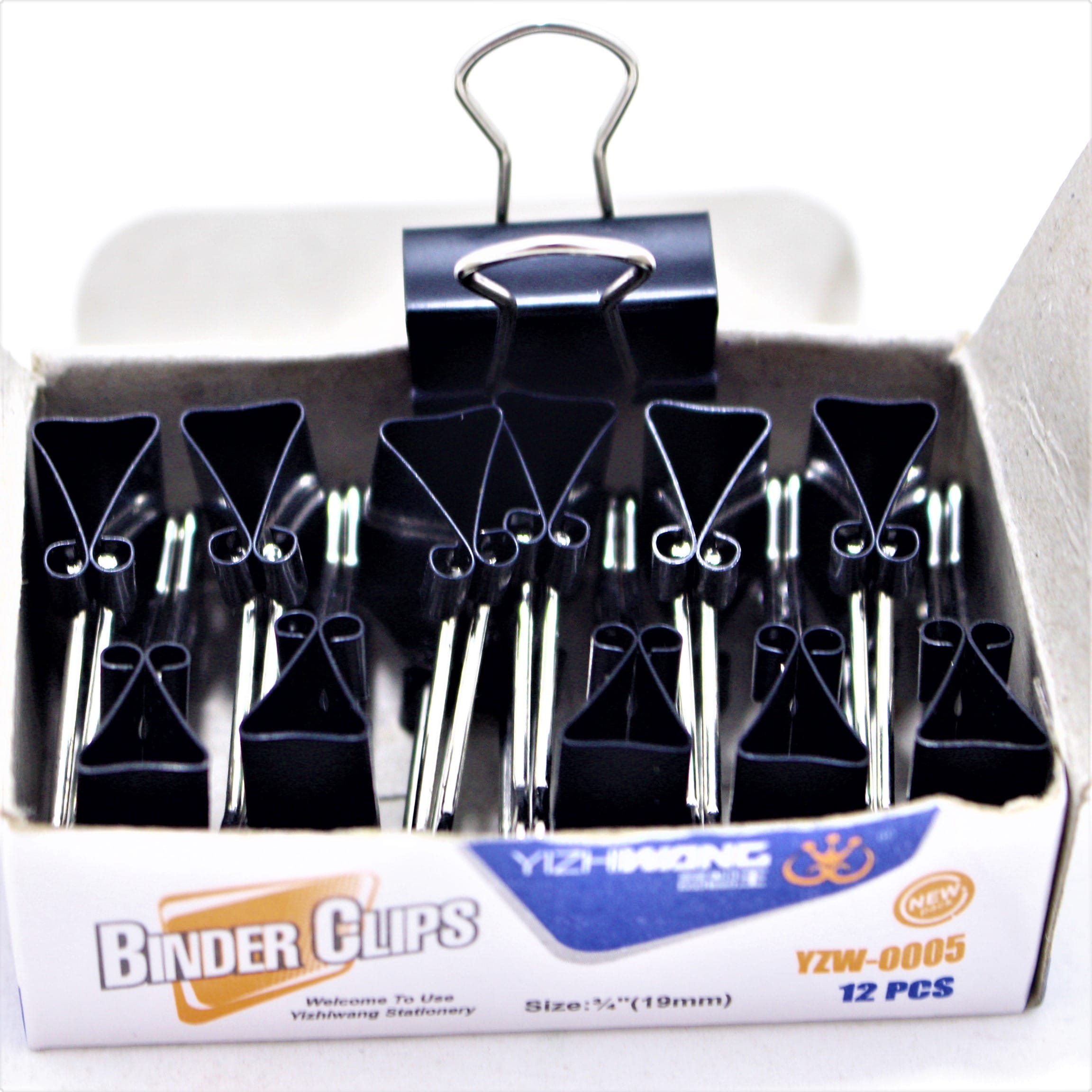 CAJA CLIPS MARIPOSA X 12 PIEZAS