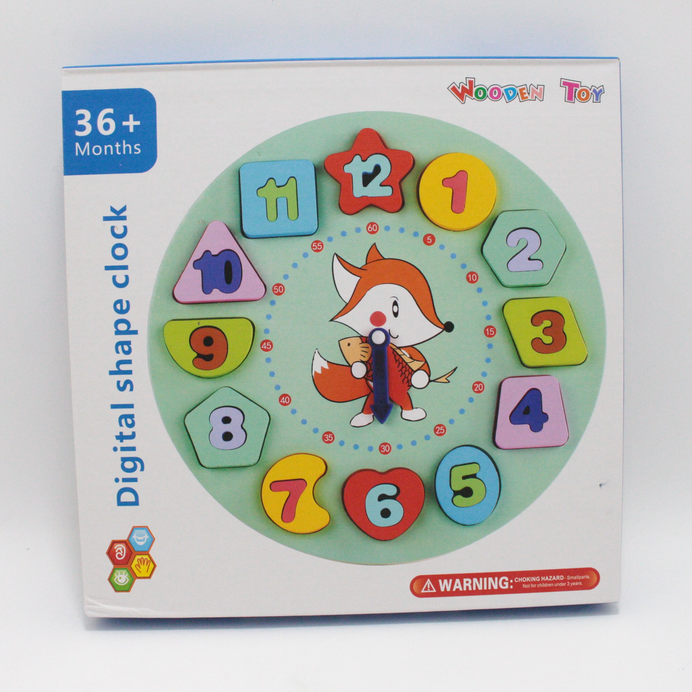 didactico reloj encajable en madera