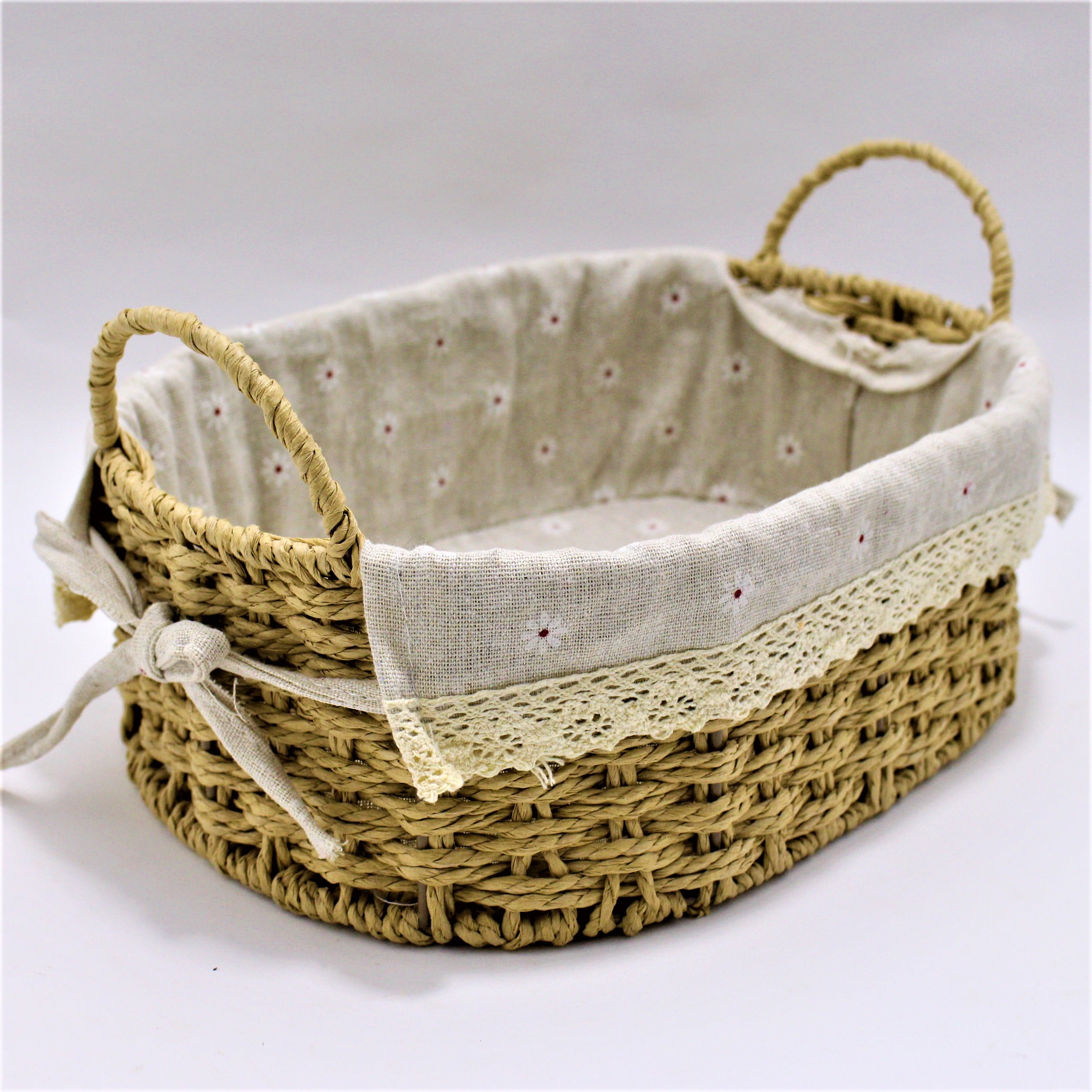 Miniatura 3 de Canasta artesanal Ovalada grande con ag