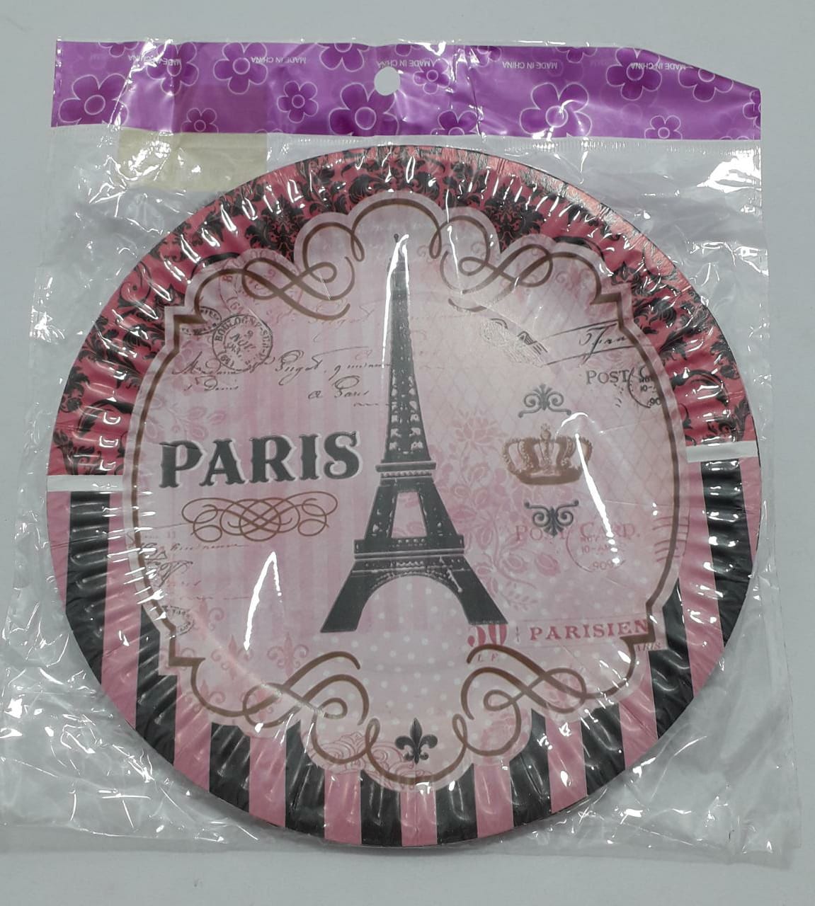 PLATO TEMATICO TORRE PARIS ROSADO 18 CM