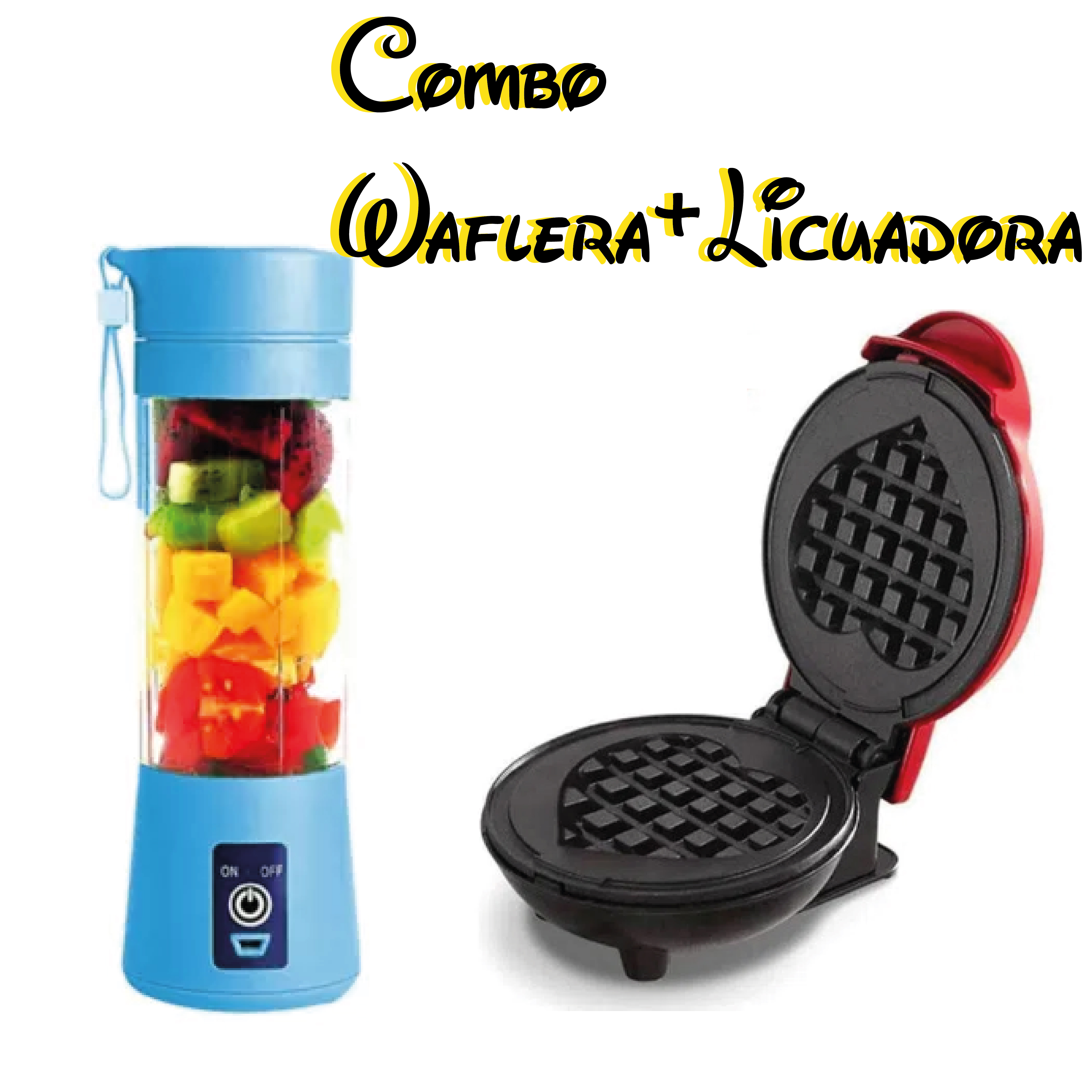 COMBO mini waflera + licuadora portatil