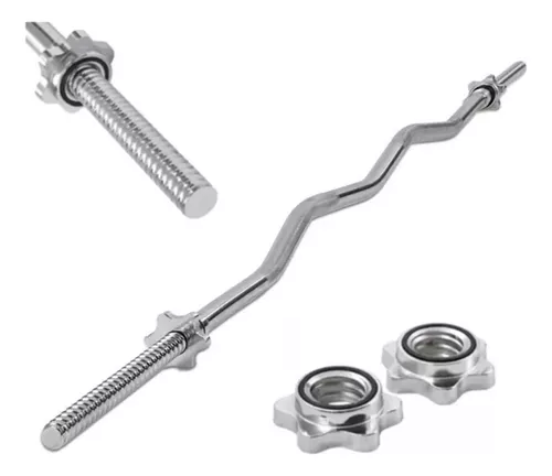 Miniatura 4 de Barra Curva Para Pesas Cromada 150cm