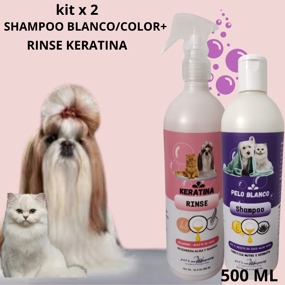 Shampoo Para Perro Blancocolor Rinse Keratina 500