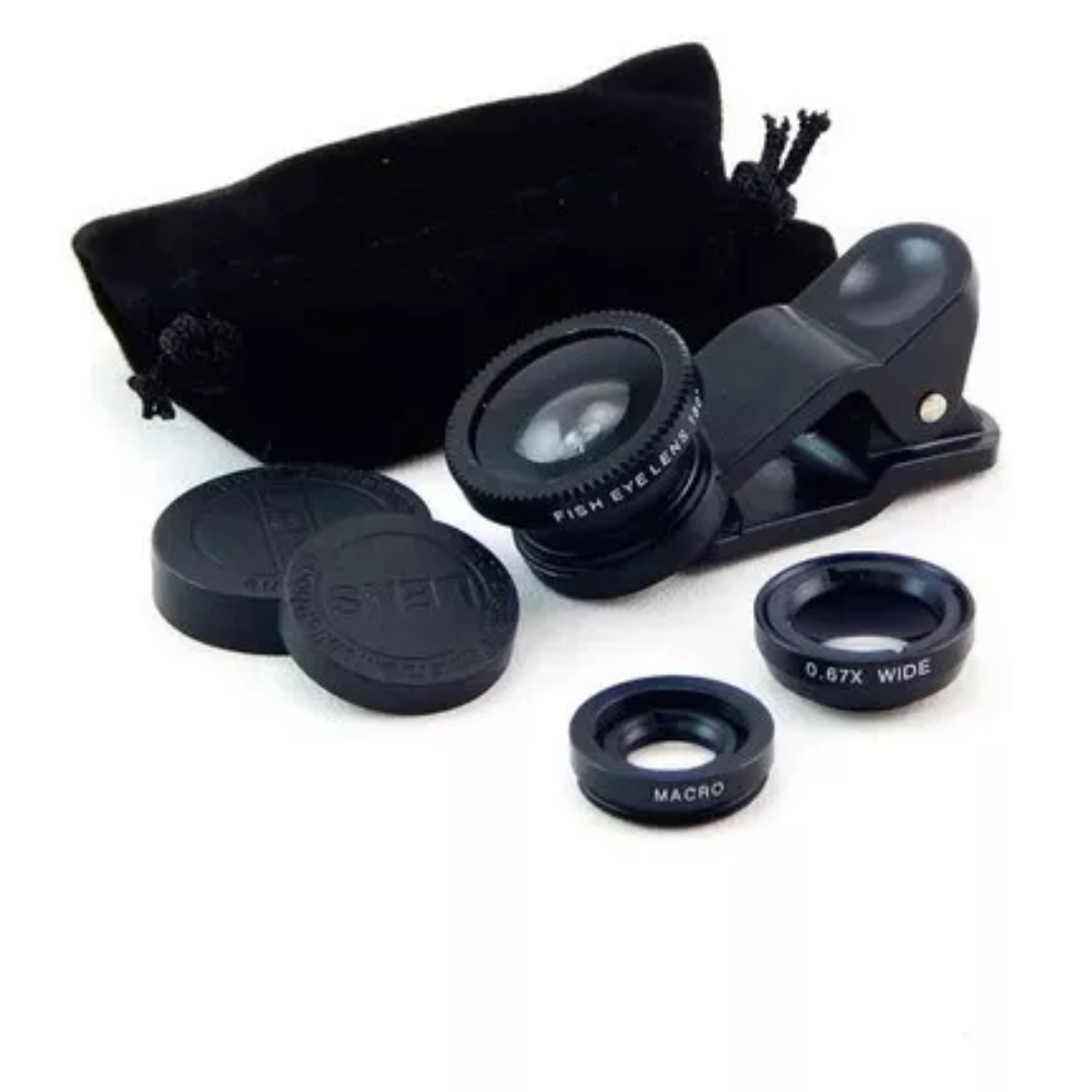 Kit Lentes Celular 3en1 Ojo De Pez Gran
