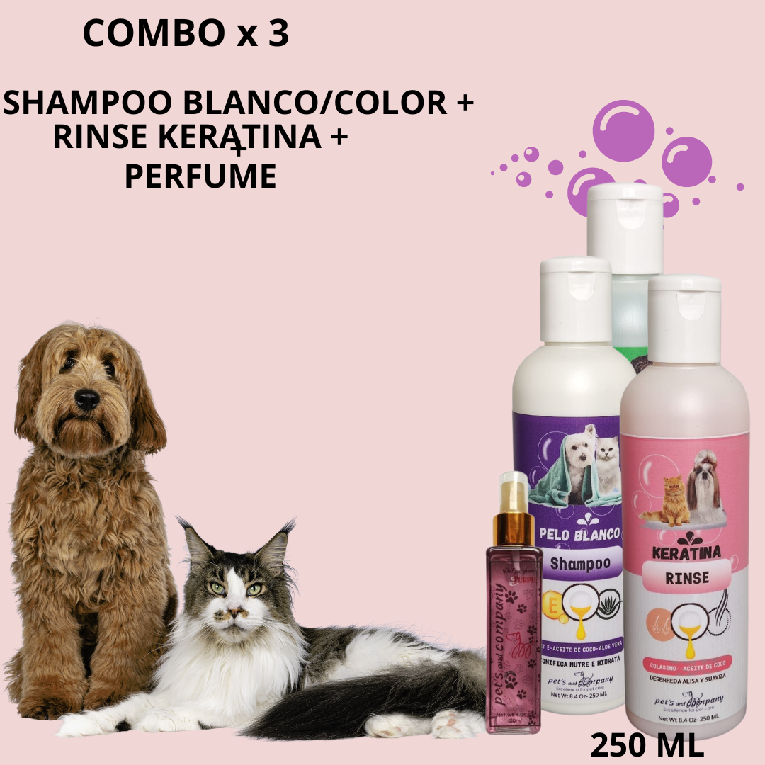 Shampoo Para Perro Blanccolorrinse Kerat. Perfum
