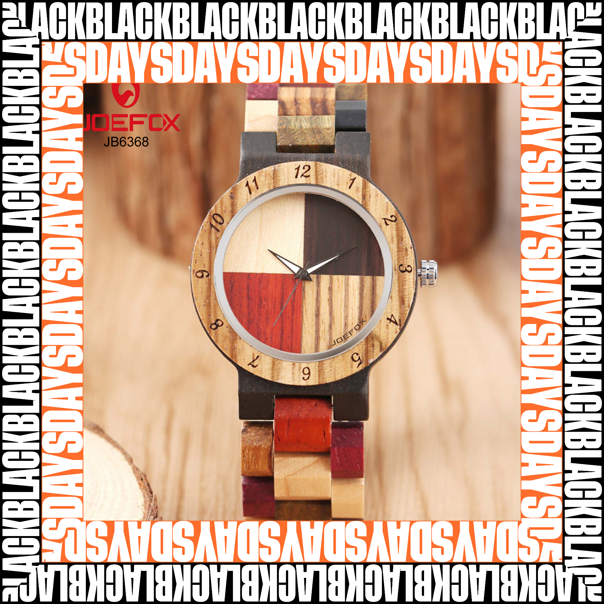 JB6368 RELOJ JOEFOX BAMBU BLACK DAYS