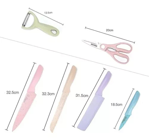 Set De Cuchillos Juego X6 Multicolor