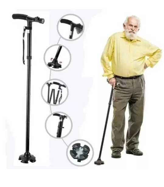 Miniatura 2 de Baston Ortopedico Plegable Con Linterna