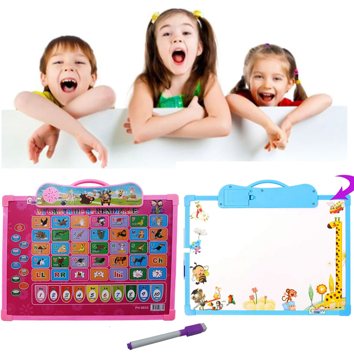 Tablero De Aprendizaje y Dibujo De Niños