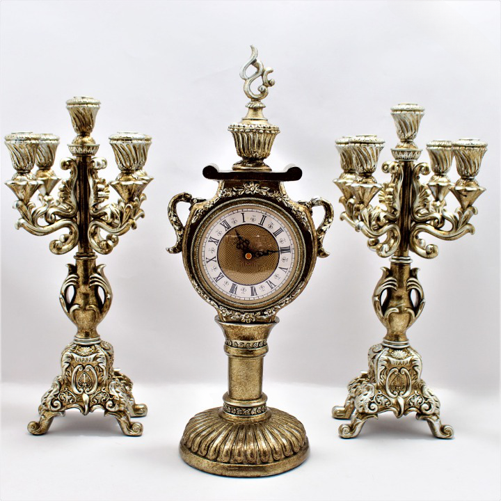 Miniatura 6 de Reloj con 2 Candelabros en Poli resina