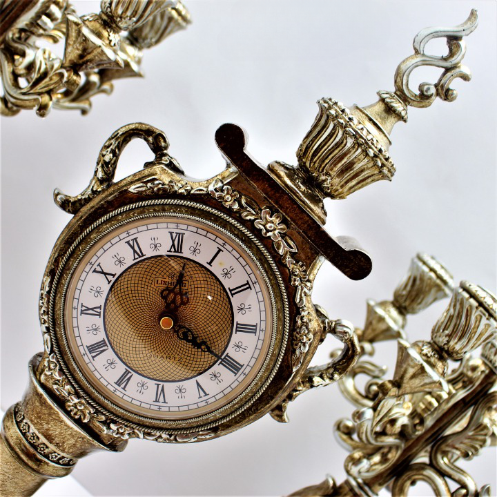 Miniatura 5 de Reloj con 2 Candelabros en Poli resina