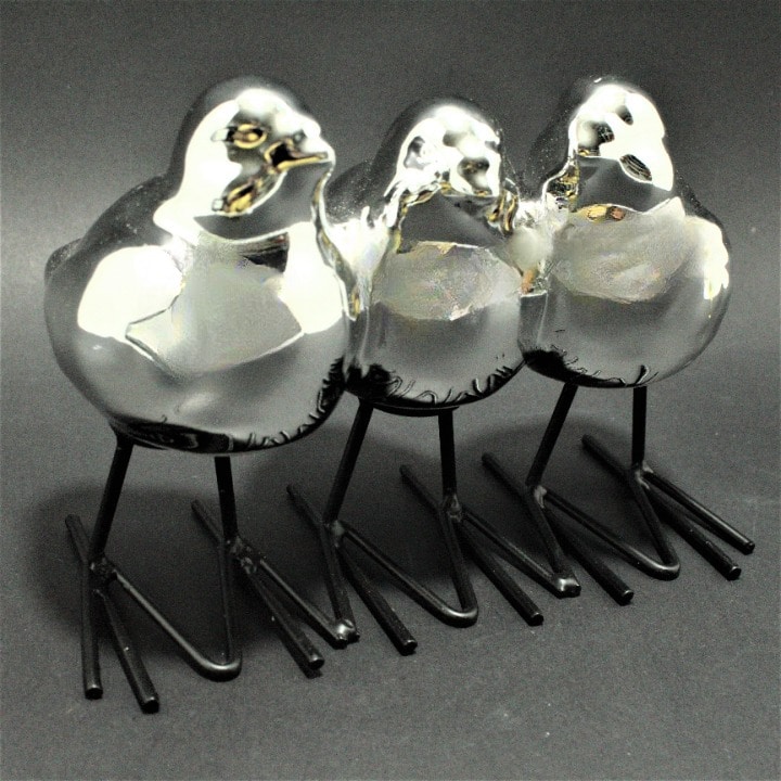 Miniatura 6 de Trio de pollitos decorativos color plat