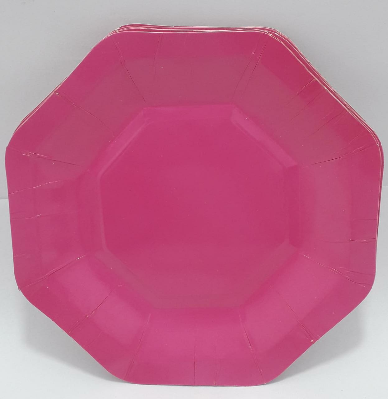PLATO HEXAGONAL FUSCIA 18CM  X10 UNI