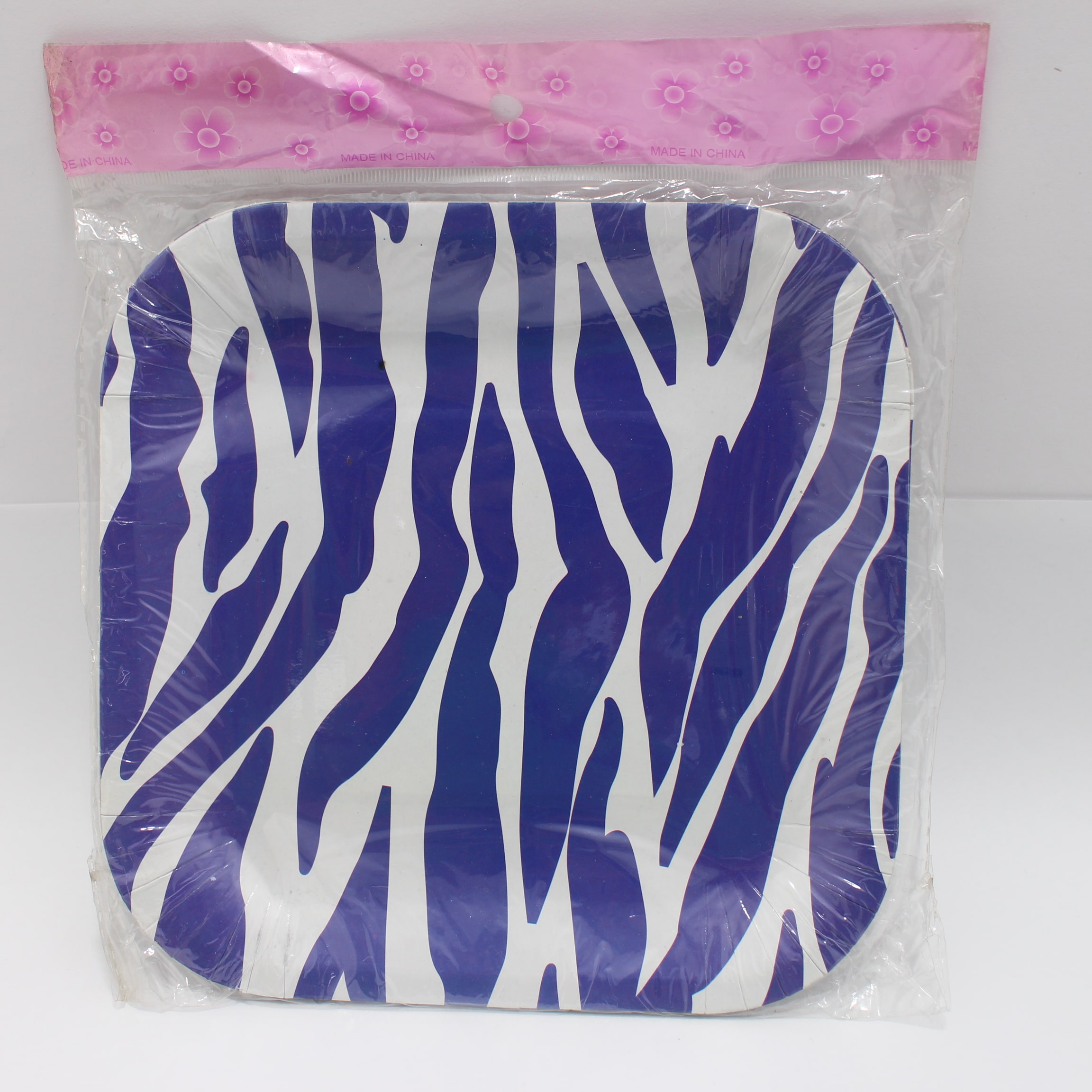 PLATO CUADRADO MORADO ANIMAL PRINT 19CM